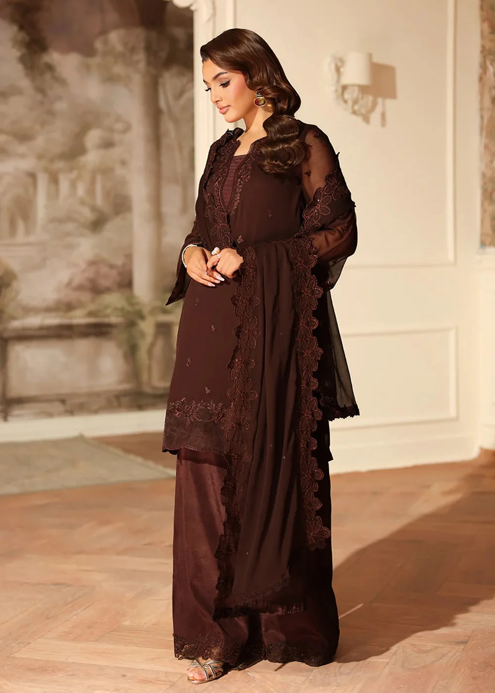 Ensembles Party Wear '25 by Azure | Cocoa Drape - Image 8