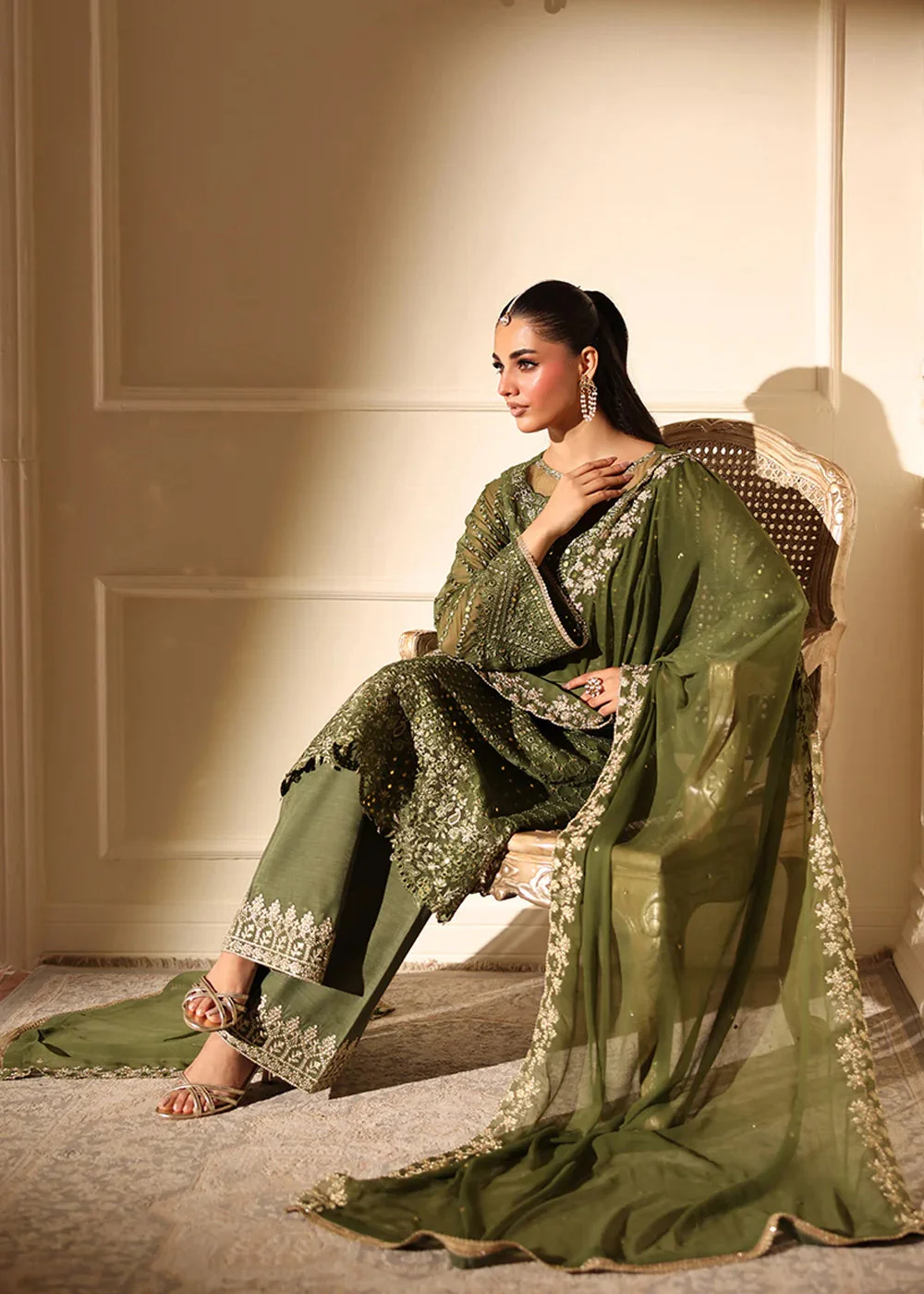 Ensembles Party Wear '25 by Azure | Moss Glow - Image 4