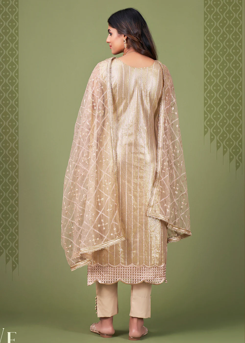 Enticing Chicko Beige Tone to Tone Embroidered Salwar Kameez - Image 3