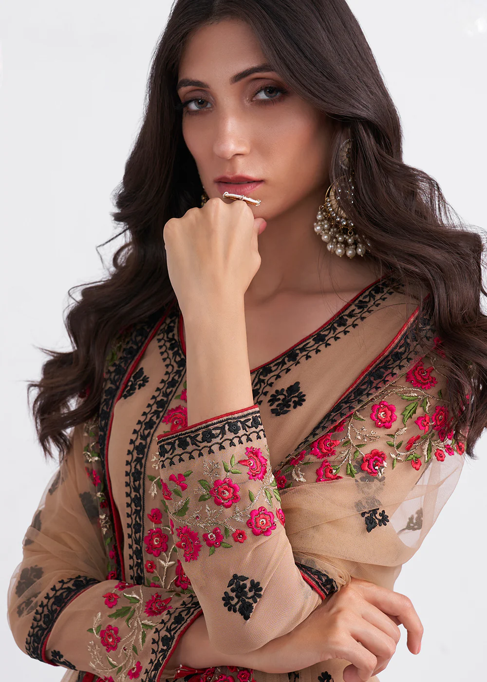 Fancy Heavenly Beige Eid Festive Salwar Suit - Image 3