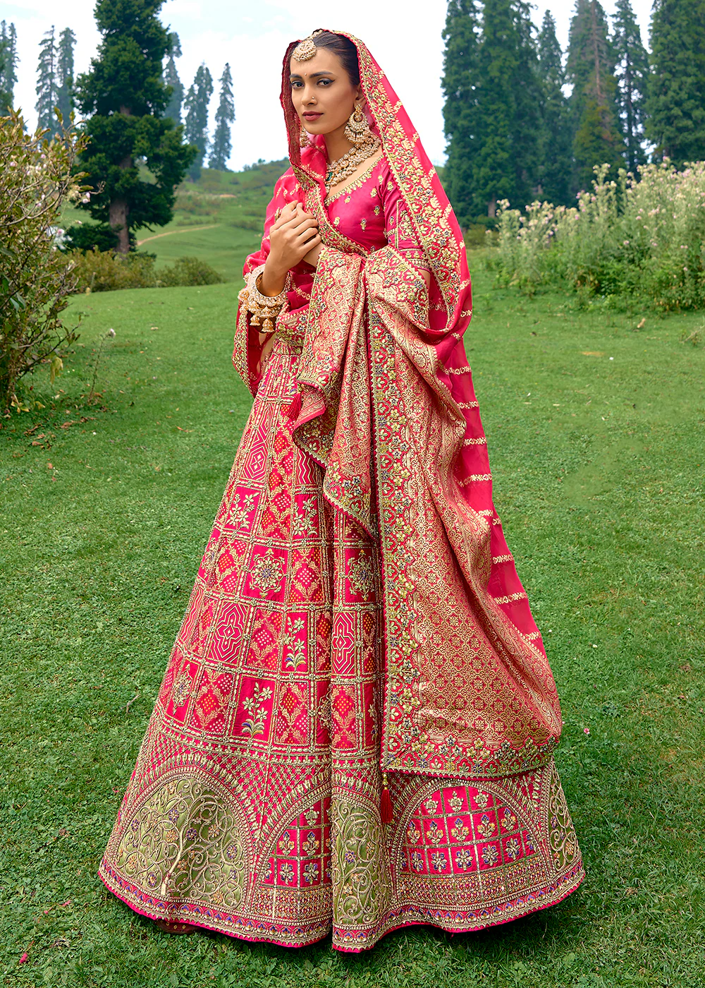 Fancy Silk Pink Heavy Embroidered Designer Lehenga Choli