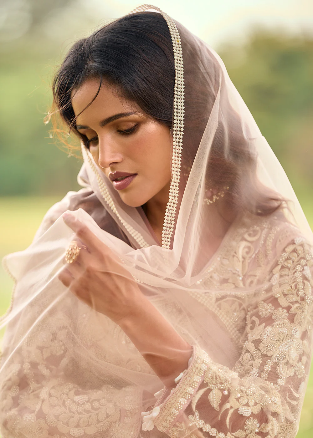 Festive Eid Style Pink Embroidered Net Palazzo Suit - Image 7