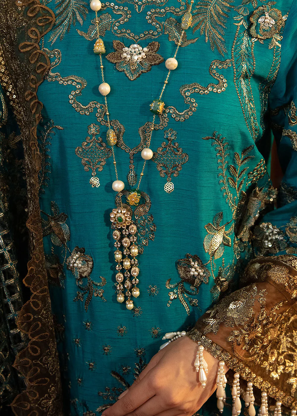 Firozi Blue Pakistani Sharara Suit | Imrozia Serene Mehram Brides '23 | SB-14 - NAJAT - Image 4