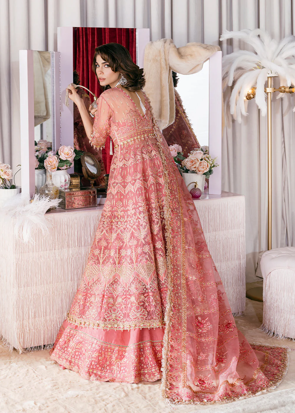Flamingo Pink Suit - Afrozeh Luxury Starlet Collection '23 - Flamingo Flair - Image 3