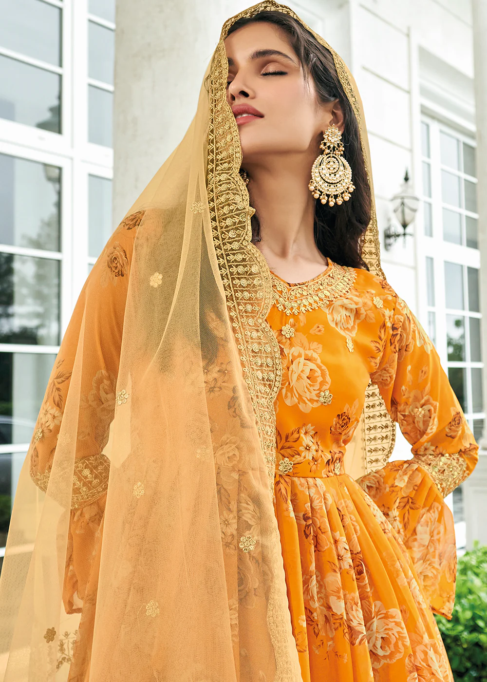 Floral Printed Haldi Yellow Trendy Sharara Style Suit - Image 2