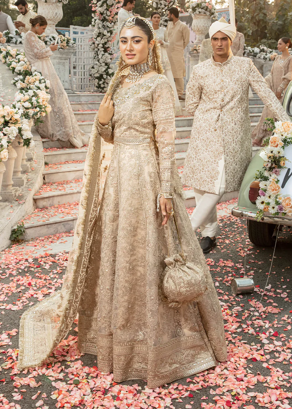 Gold Pakistani Maxi Dress | Imrozia Serene Mehram Brides '23 | SB-16 - TARAB - Image 3