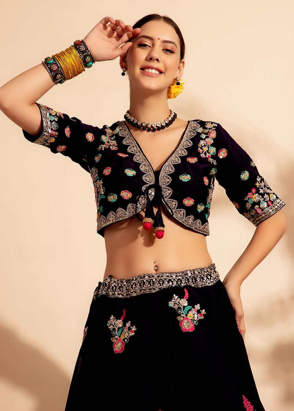 Gorgeous Purple Bridesmaid Style Wedding Lehenga Choli - Image 5