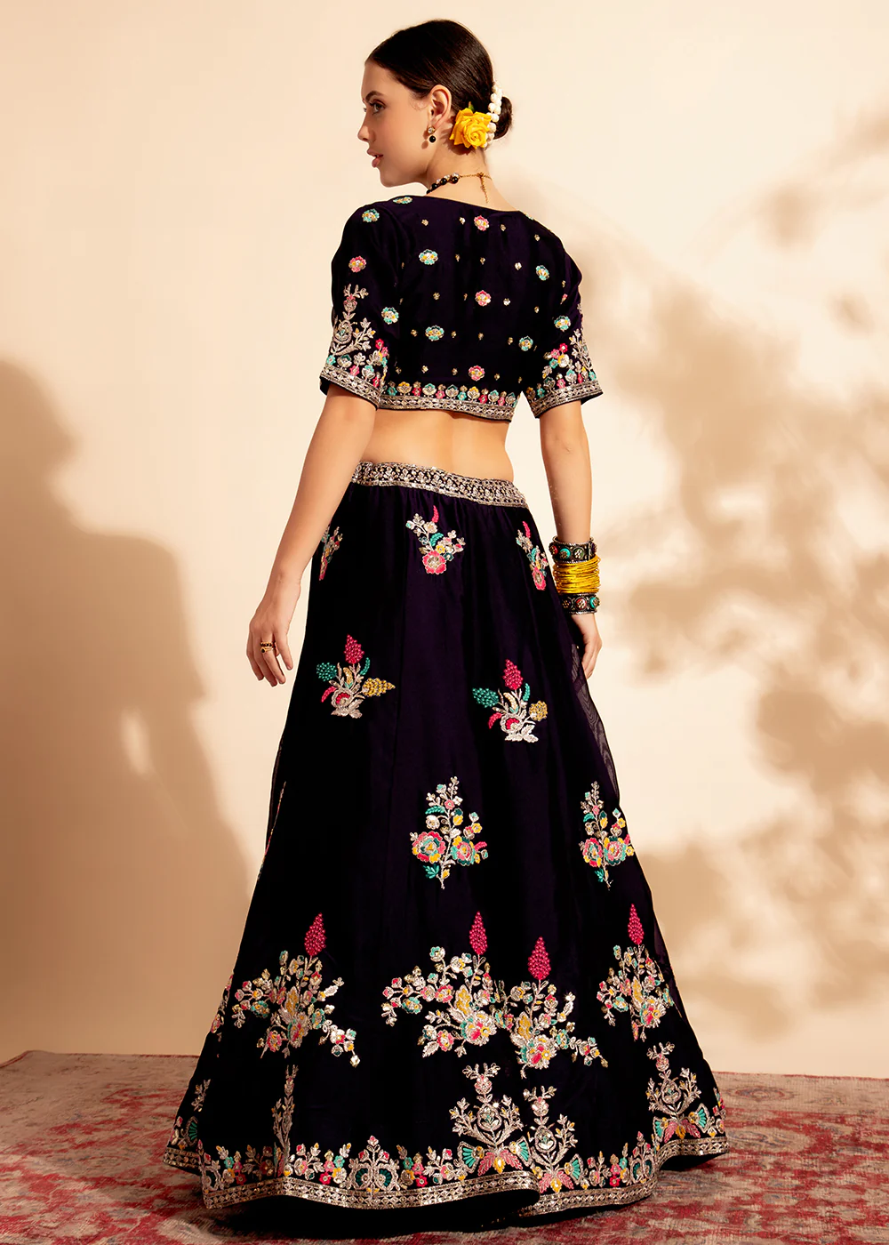 Gorgeous Purple Bridesmaid Style Wedding Lehenga Choli - Image 8