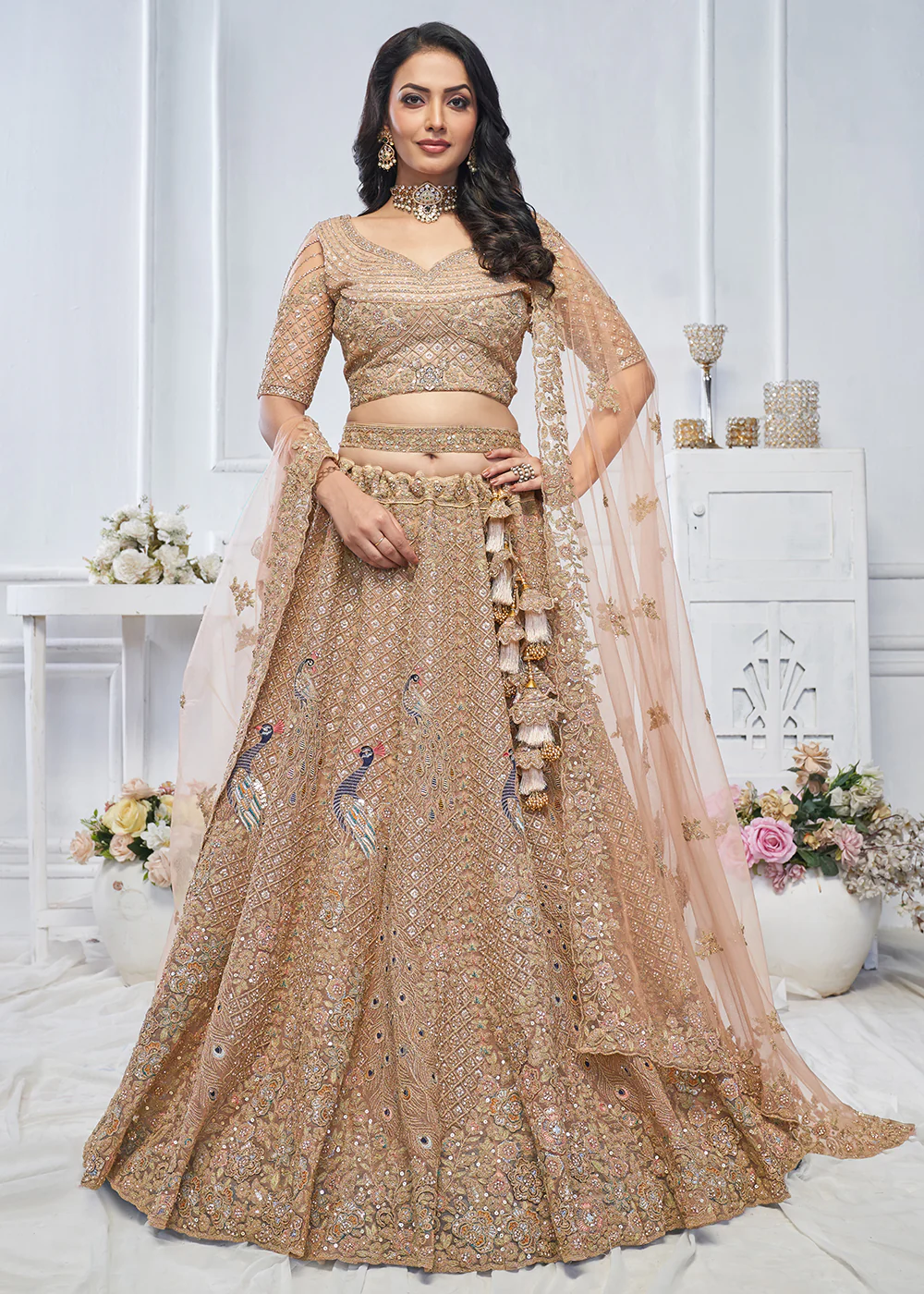 Graceful Mustard Trendy Style Designer Bridal Lehenga Choli