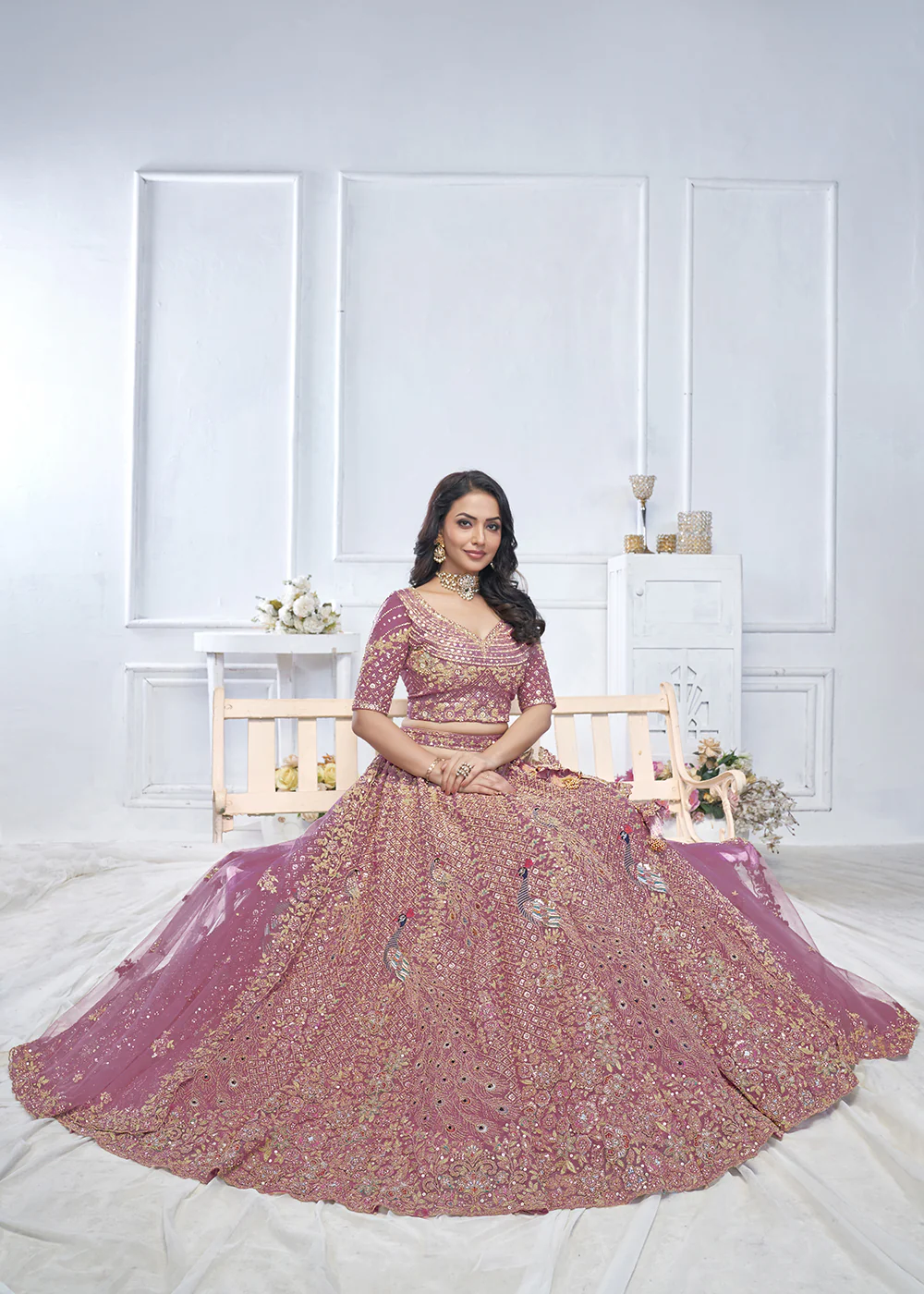 Graceful Pink Trendy Style Designer Bridal Lehenga Choli - Image 4