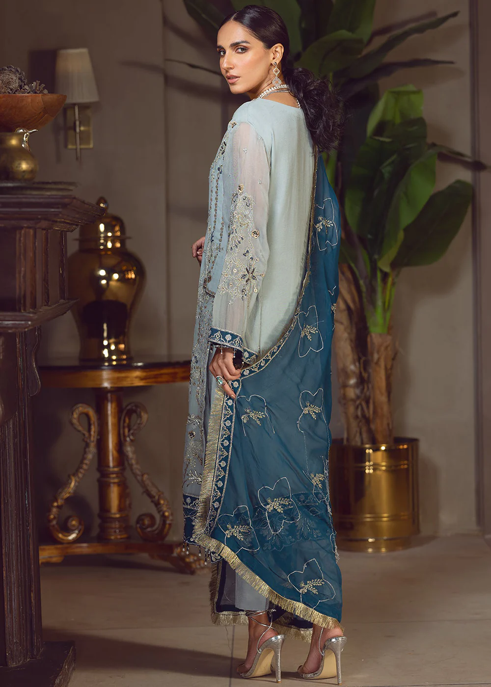 Grayish Blue Pakistani Suit | Emaan Adeel | Le Festa Formal Edit 7 | LF-709 - Image 3