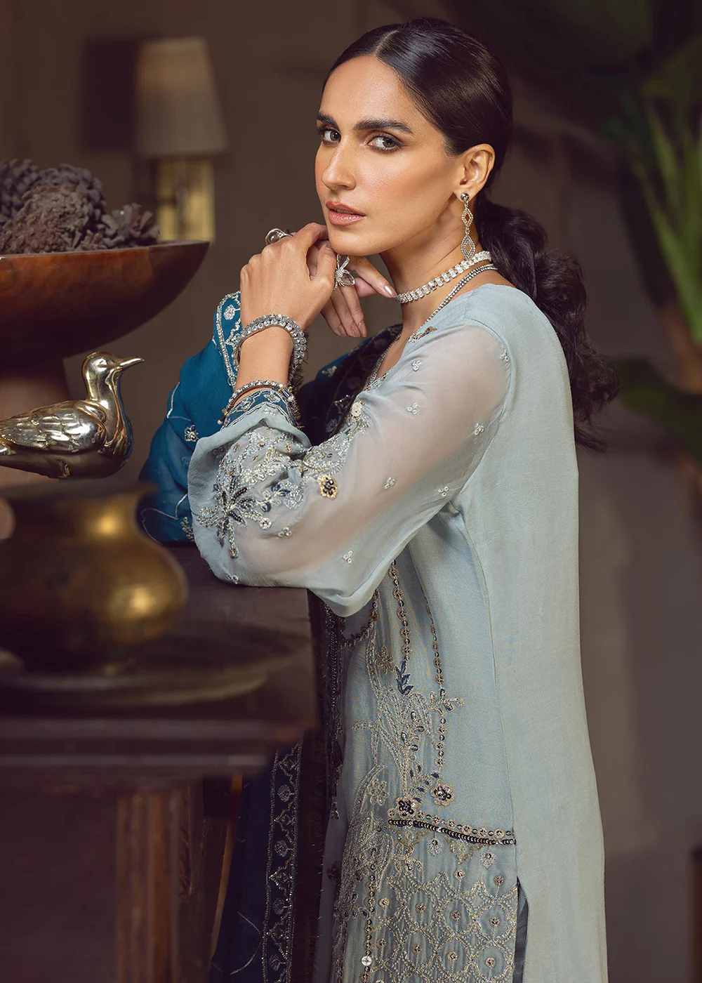 Grayish Blue Pakistani Suit | Emaan Adeel | Le Festa Formal Edit 7 | LF-709 - Image 5