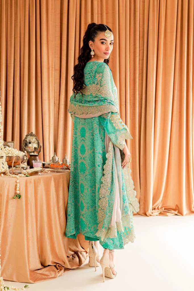 Green Chiffon Suit - Vasal Formals ’23 By Charizma | VSL-02 - Image 3
