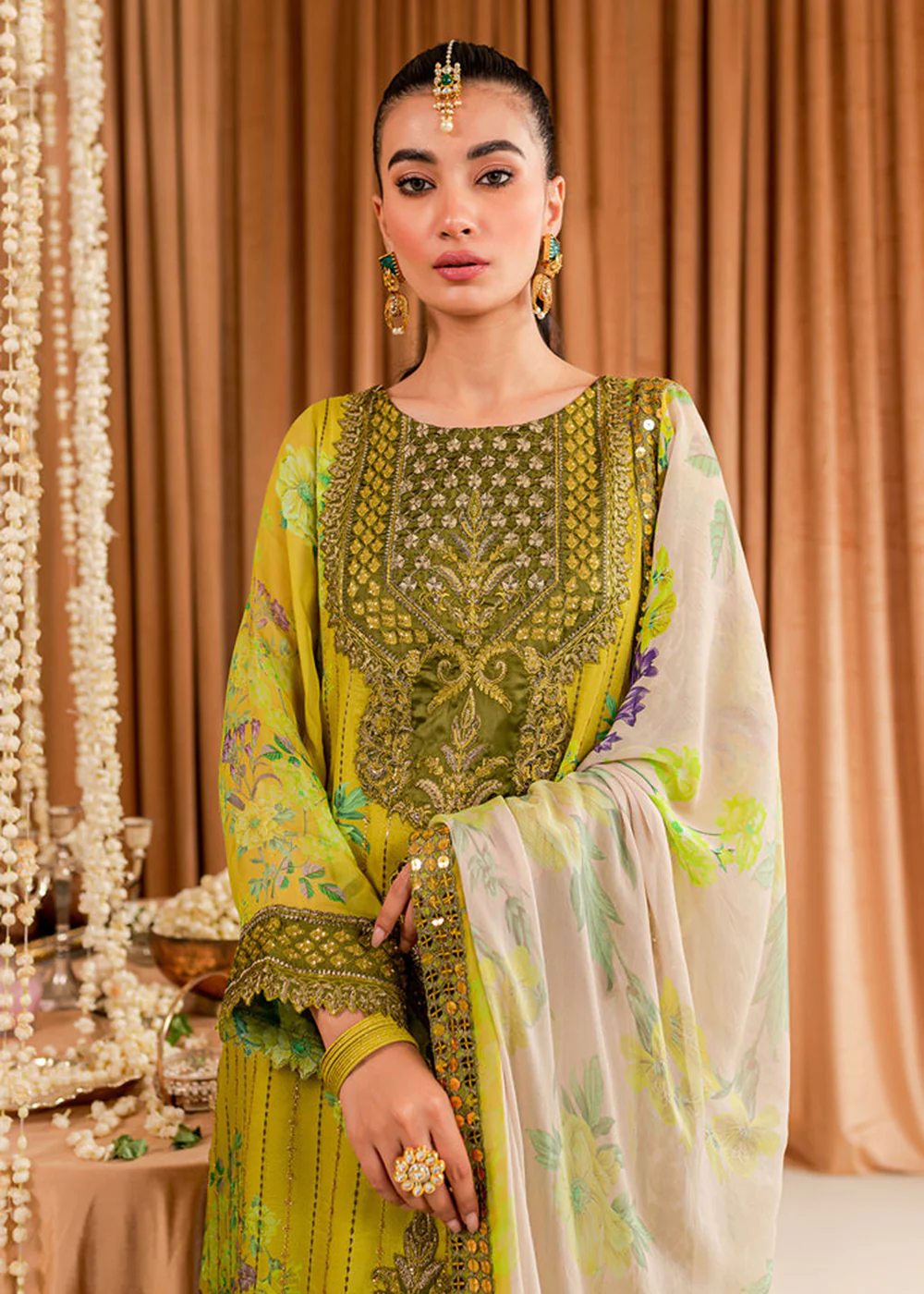 Green Chiffon Suit - Vasal Formals ’23 By Charizma | VSL-07 - Image 2
