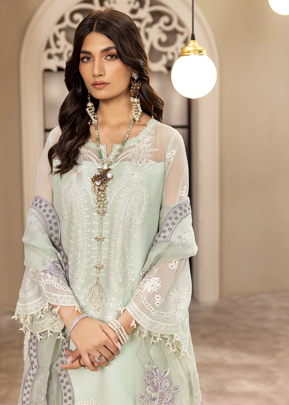 Green Formal Suit - Alizeh - Dhaagay Formals '23 - V02D08 - Maheer - Image 2
