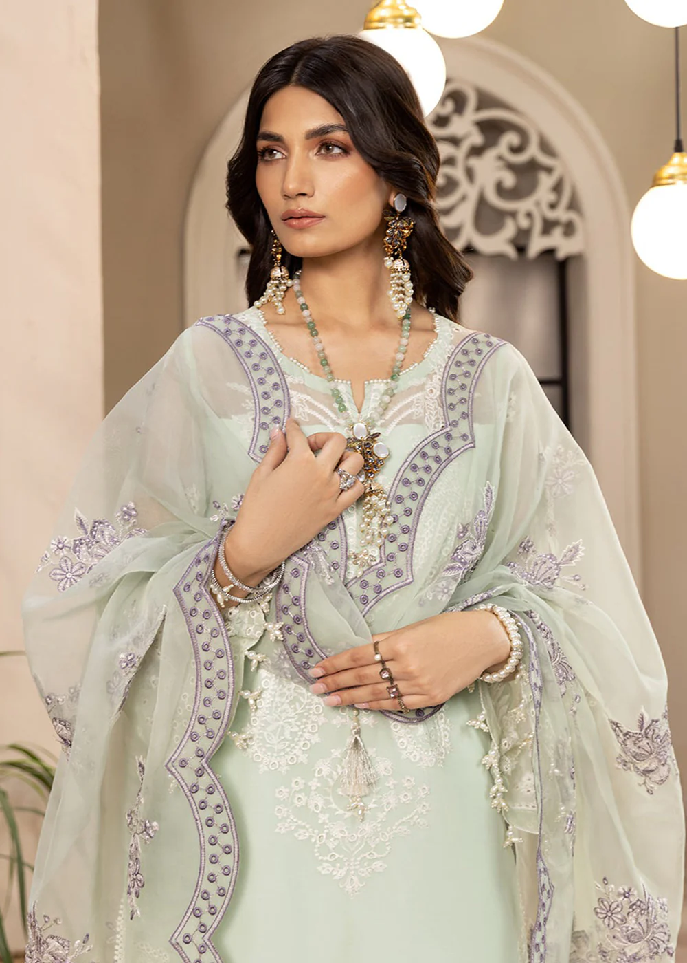 Green Formal Suit - Alizeh - Dhaagay Formals '23 - V02D08 - Maheer - Image 6