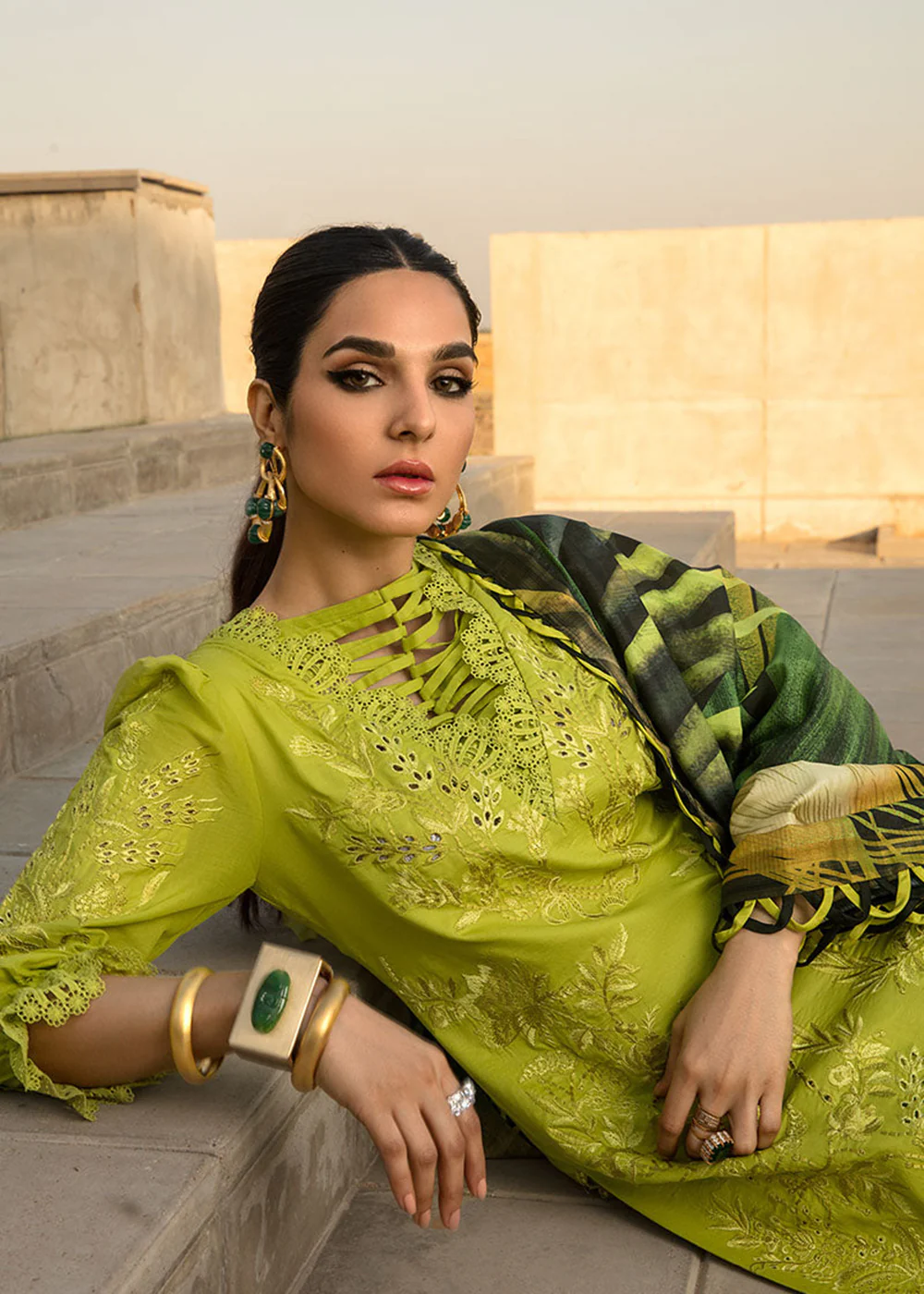 Green Luxury Lawn Suit | Rang Rasiya | Florence Lawn '23 | ARIANA - D7 - Image 2