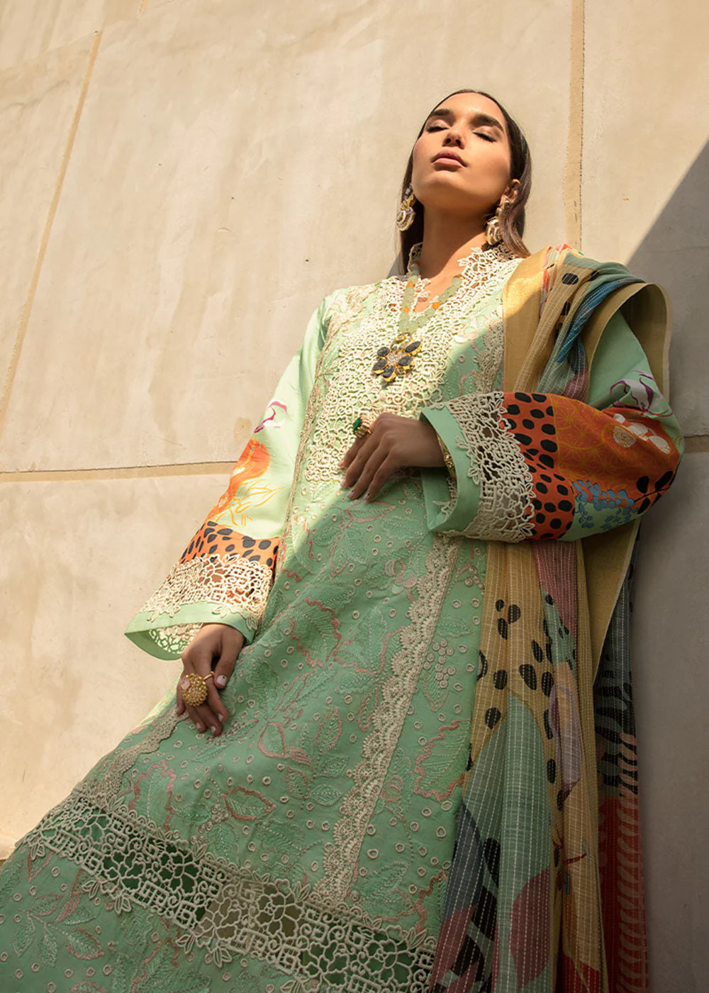 Green Luxury Lawn Suit | Rang Rasiya | Florence Lawn '23 | HAZEL - D9 - Image 4