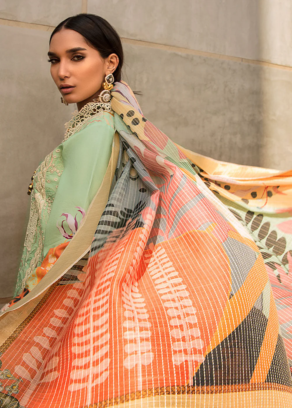 Green Luxury Lawn Suit | Rang Rasiya | Florence Lawn '23 | HAZEL - D9 - Image 5