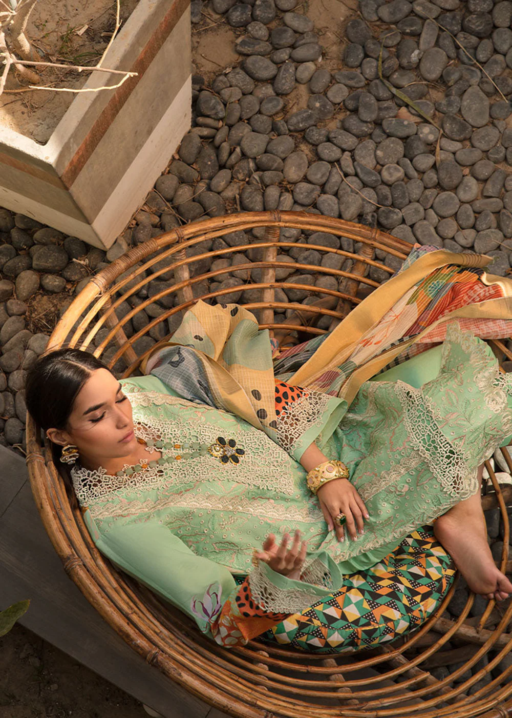 Green Luxury Lawn Suit | Rang Rasiya | Florence Lawn '23 | HAZEL - D9 - Image 6