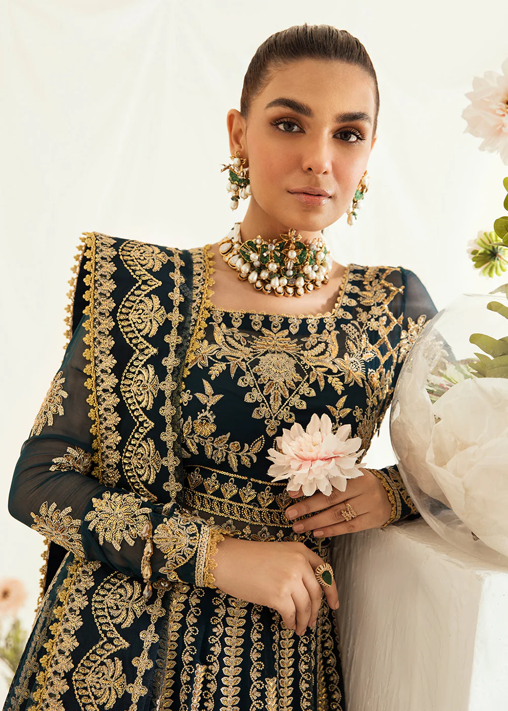 Green Pakistani Maxi Dress | Ayzel | Fleur De Lis Formals’23 | Fleurette - Image 2