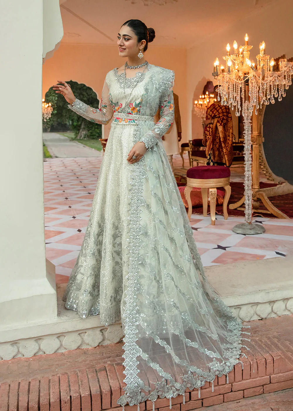 Green Pakistani Maxi Dress | Imrozia Serene Mehram Brides '23 | SB-13 - MEHRAM - Image 6
