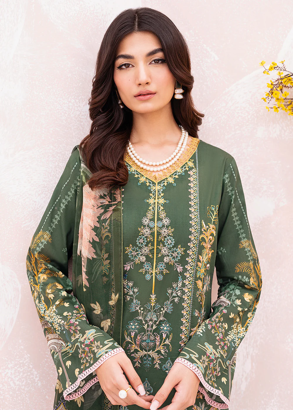 Green Pakistani Salwar Suit - Ramsha Mashaal Collection Vol 7 - #L-702 - Image 2