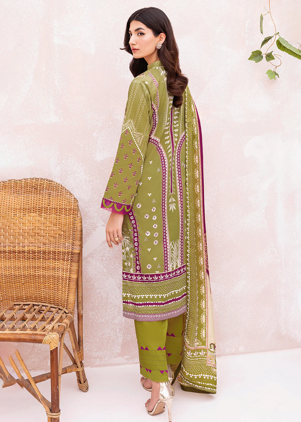 Green Pakistani Salwar Suit - Ramsha Mashaal Collection Vol 7 - #L-707 - Image 3