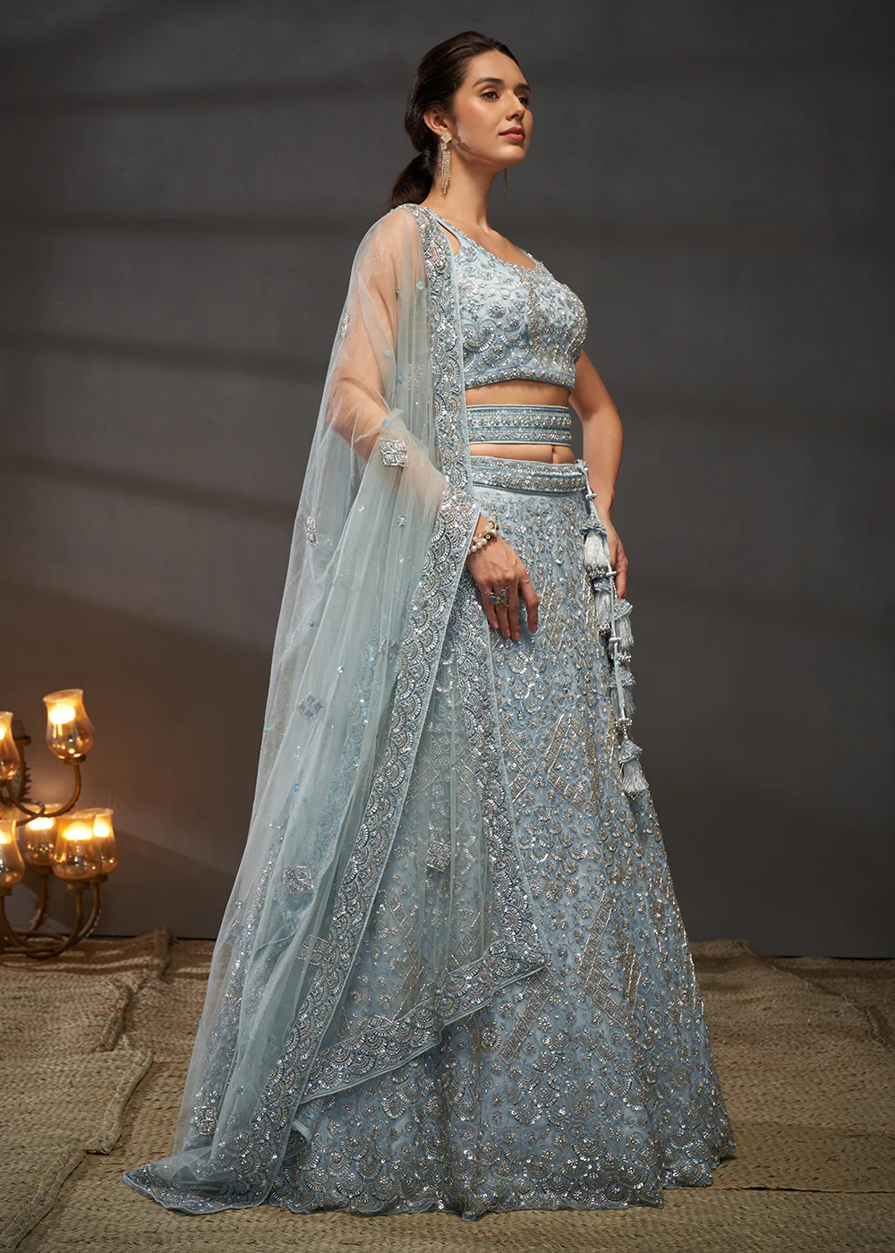 Grey Cut Dana & Zarkan Embroidered Bridal Lehenga Choli - Image 5
