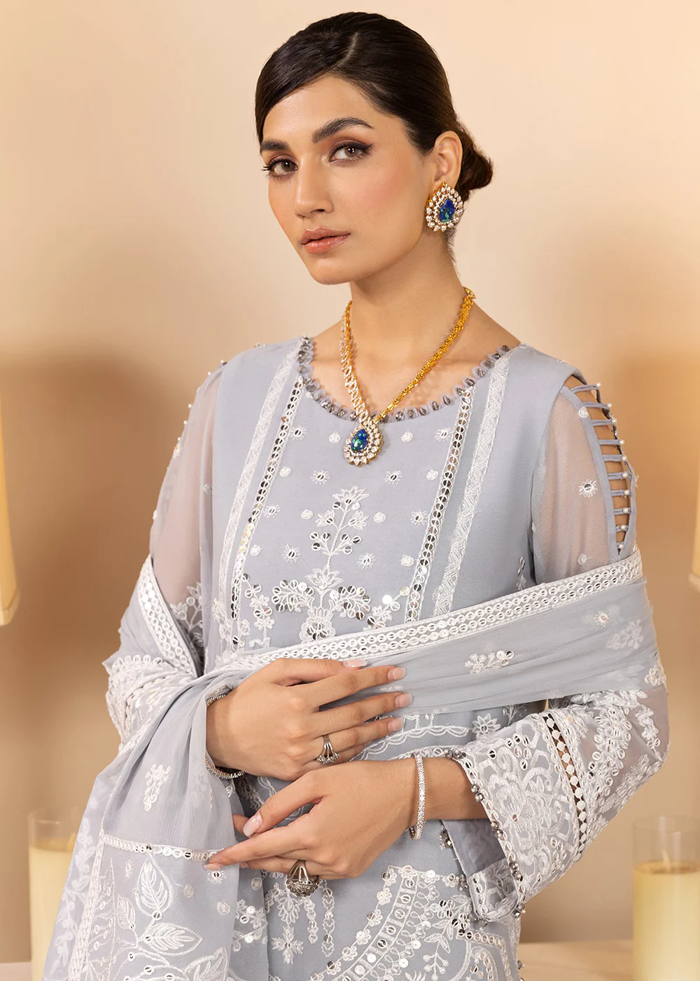 Grey Formal Suit - Alizeh - Dhaagay Formals '23 - V02D06 - Kiral - Image 4
