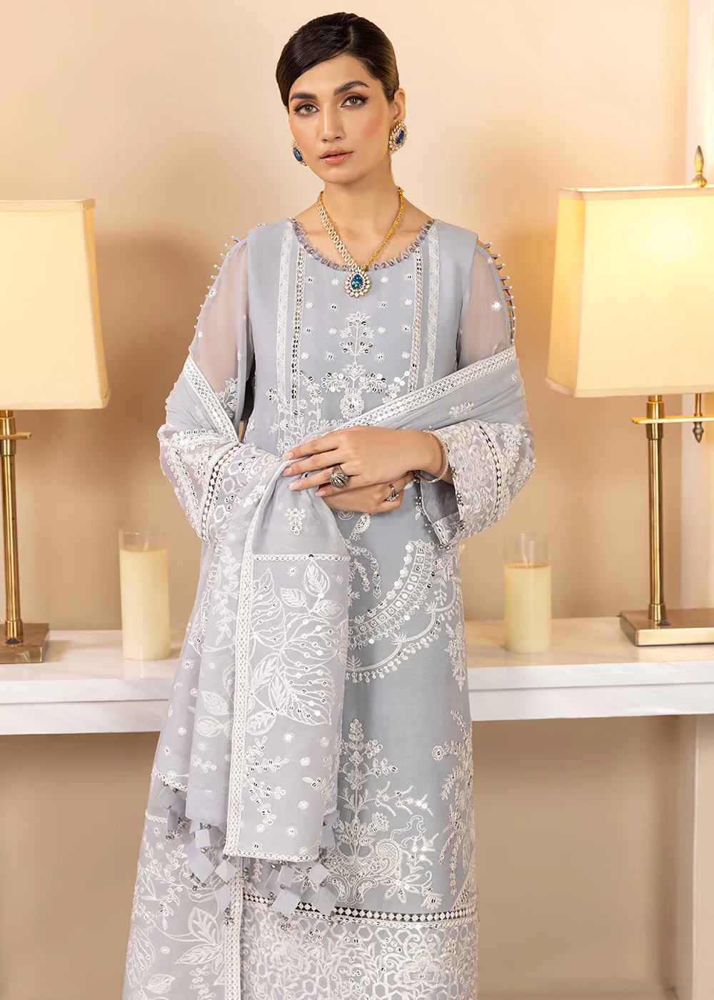 Grey Formal Suit - Alizeh - Dhaagay Formals '23 - V02D06 - Kiral - Image 6
