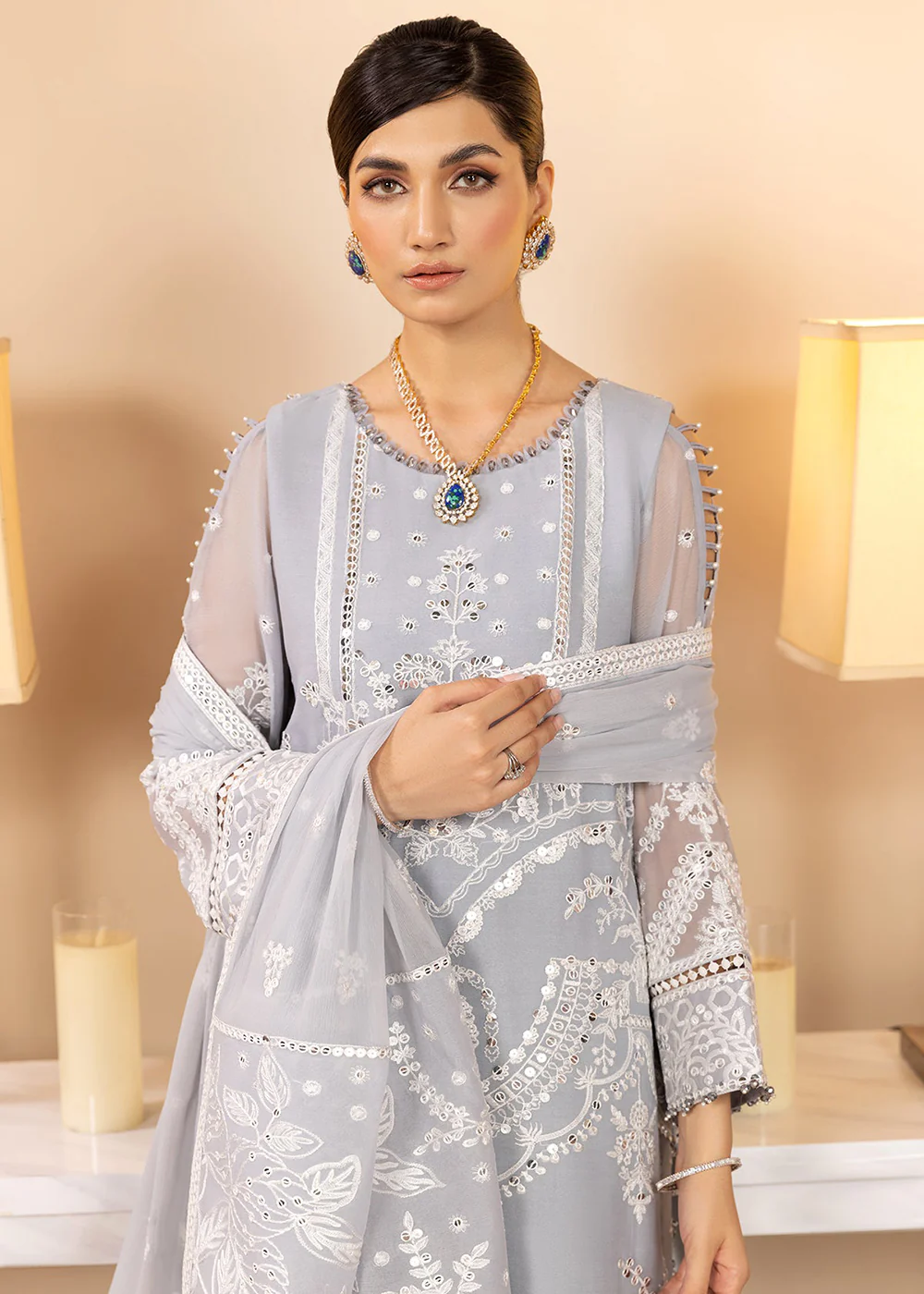 Grey Formal Suit - Alizeh - Dhaagay Formals '23 - V02D06 - Kiral - Image 7