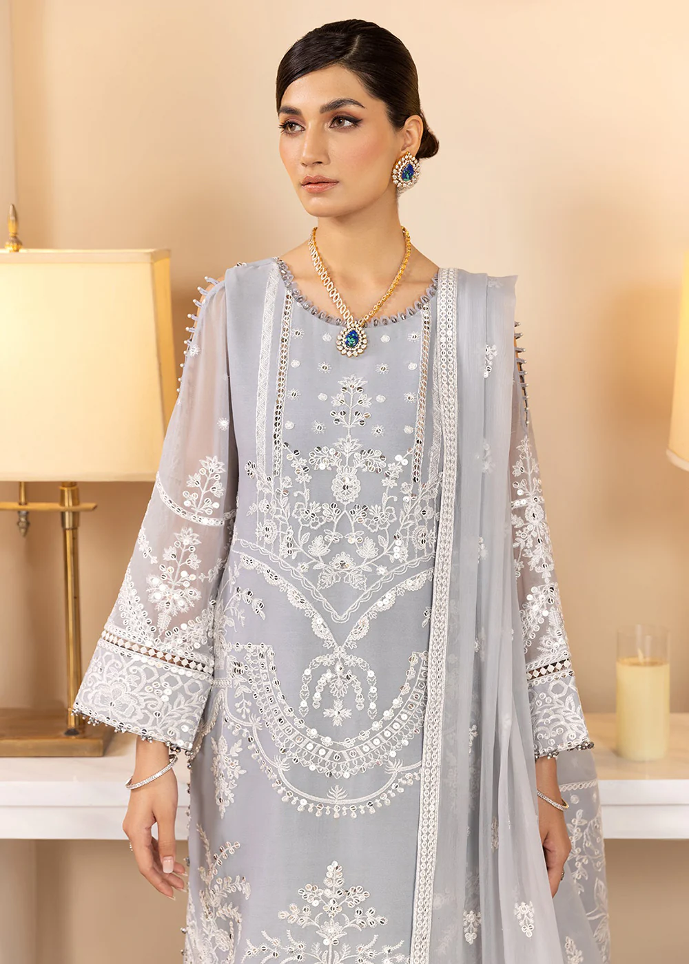 Grey Formal Suit - Alizeh - Dhaagay Formals '23 - V02D06 - Kiral - Image 9