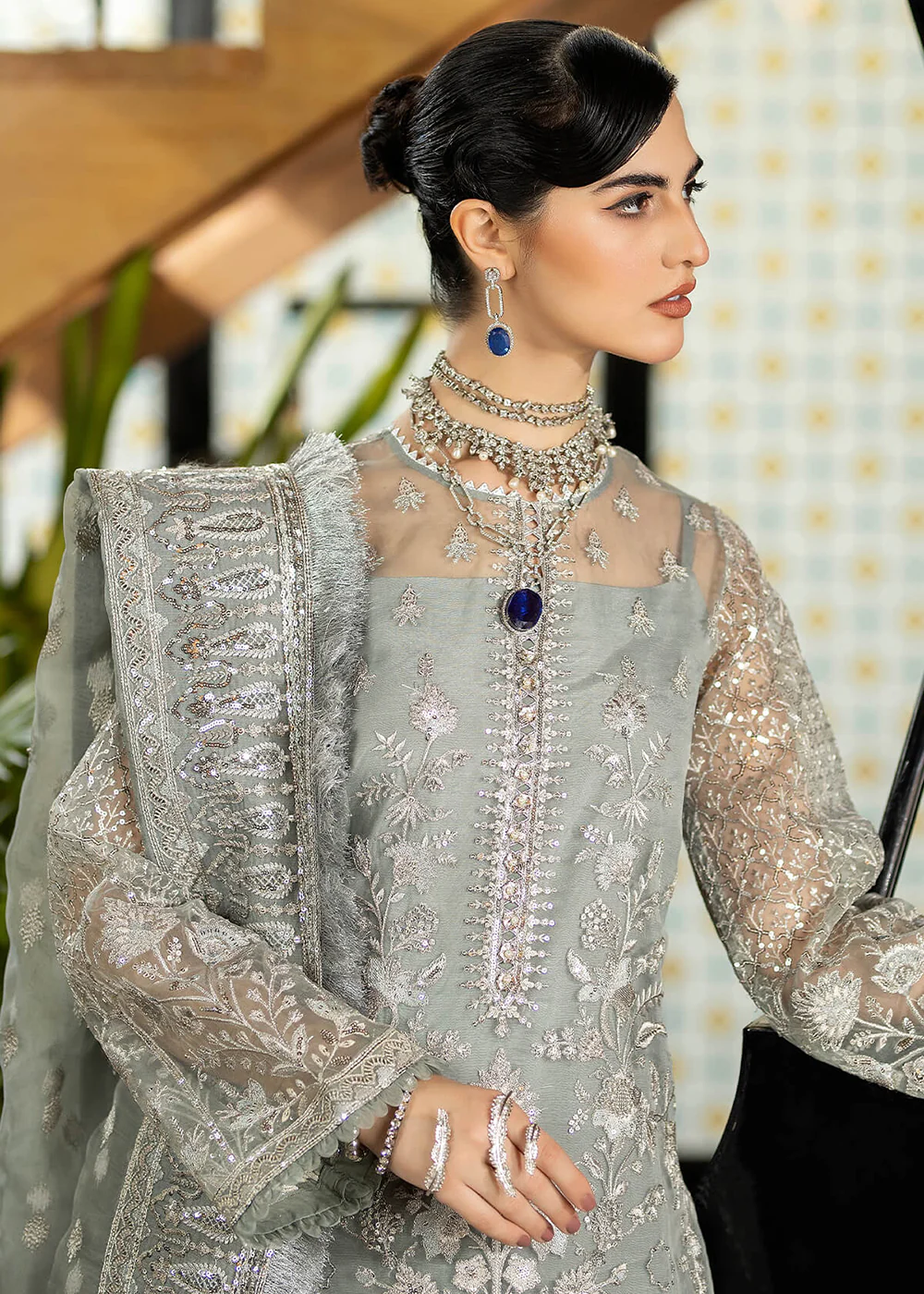 Grey Wedding Formal Suit | Imrozia Premium | Jhalak '23 | I-179 - INAAYAT - Image 2