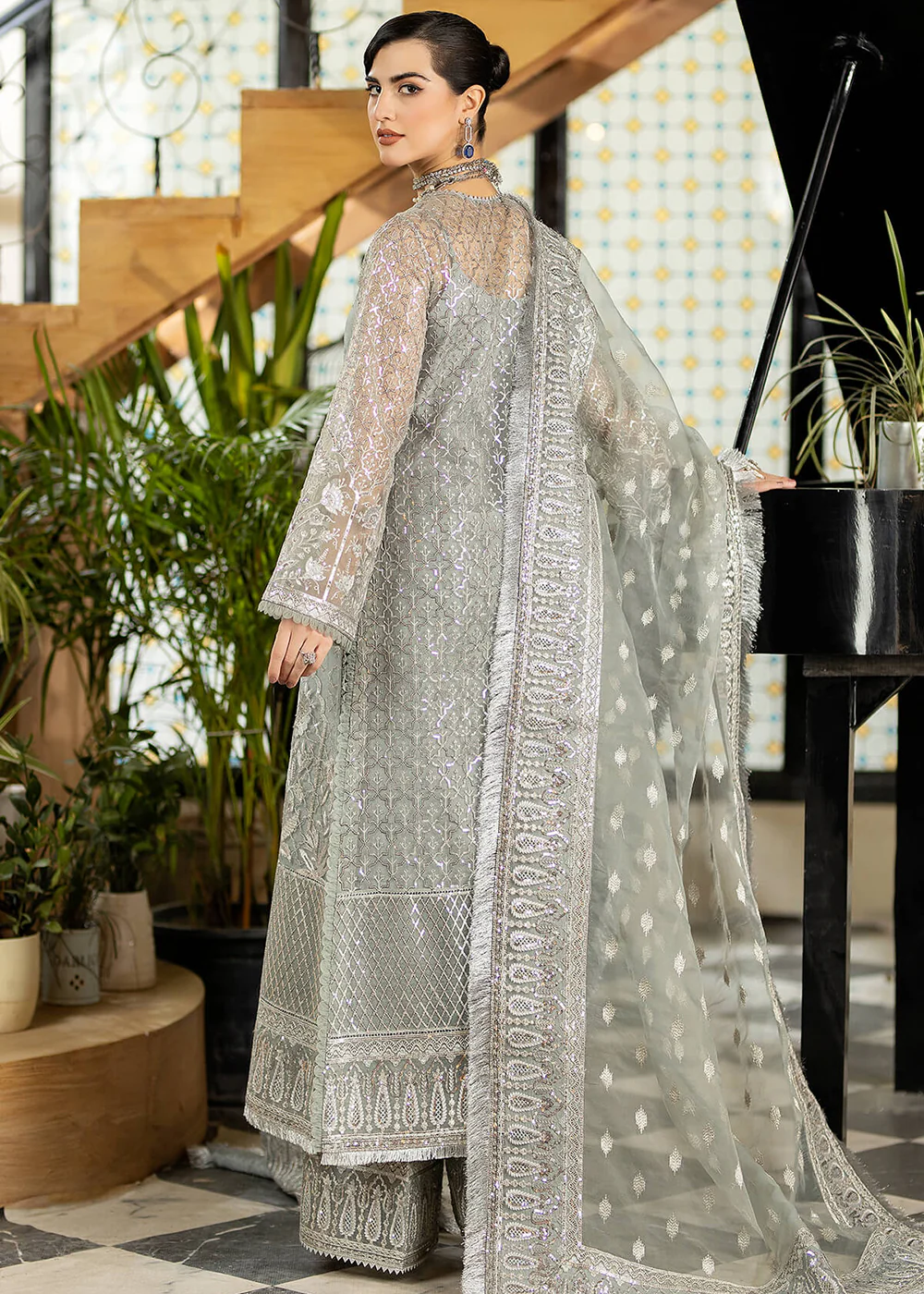 Grey Wedding Formal Suit | Imrozia Premium | Jhalak '23 | I-179 - INAAYAT - Image 3