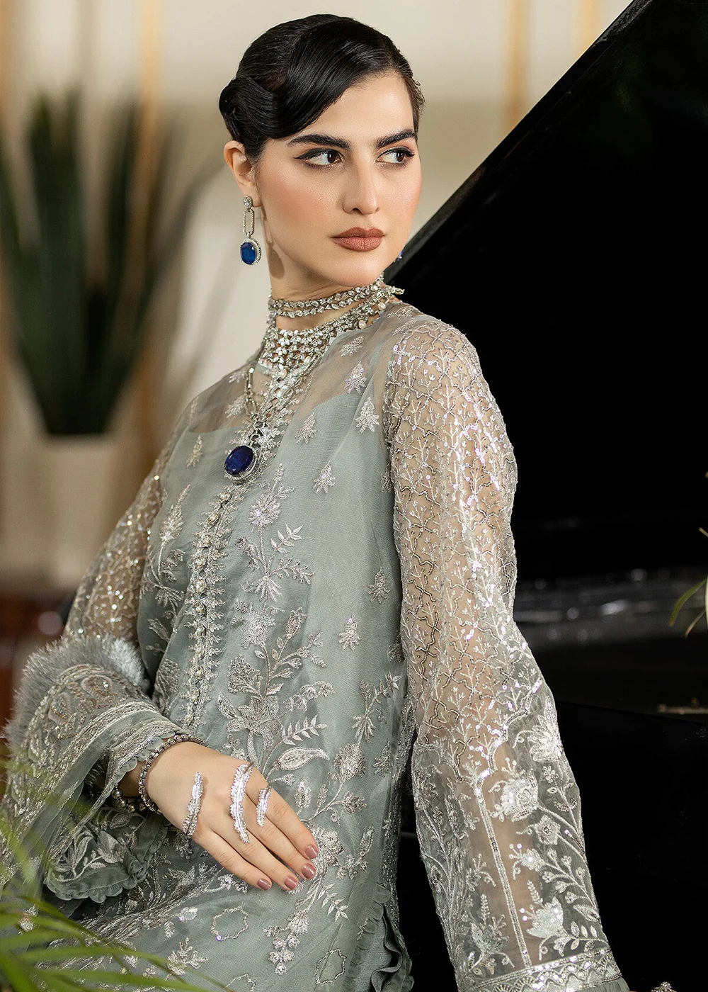 Grey Wedding Formal Suit | Imrozia Premium | Jhalak '23 | I-179 - INAAYAT - Image 4