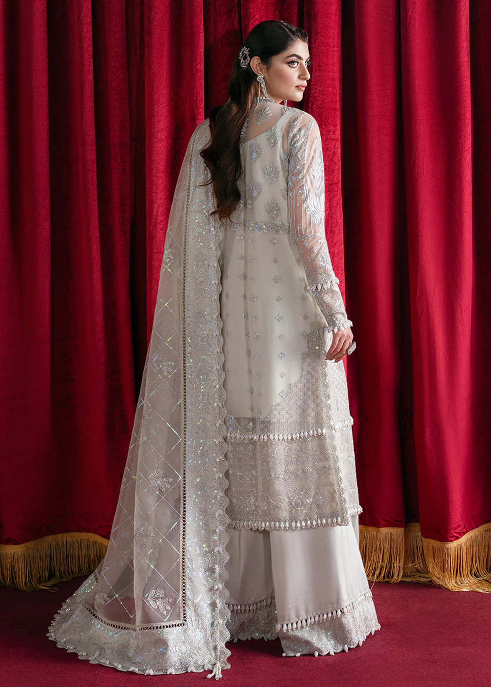 Greyish Silver Suit - Afrozeh Luxury Starlet Collection '23 - Chantilly - Image 3