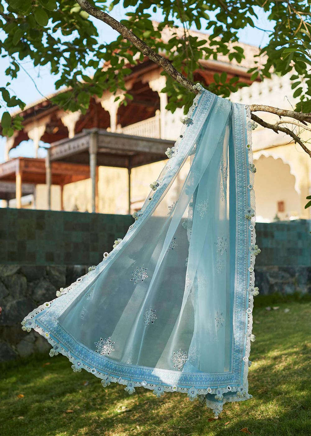 Ice Blue Lawn Suit - Elan - Luxury Lawn '23 - IRA-EL23-01A - Image 6