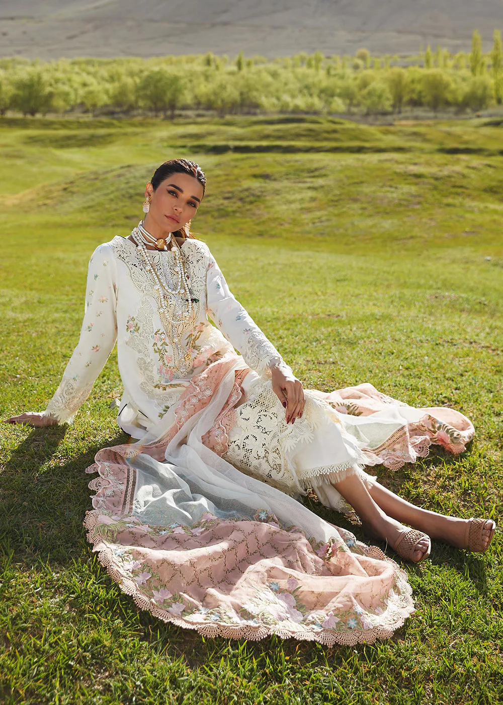 Ivory Lawn Suit - Saira Shakira X Crimson Luxury Lawn '23 - Summer in the Meadows - D1A - Image 5