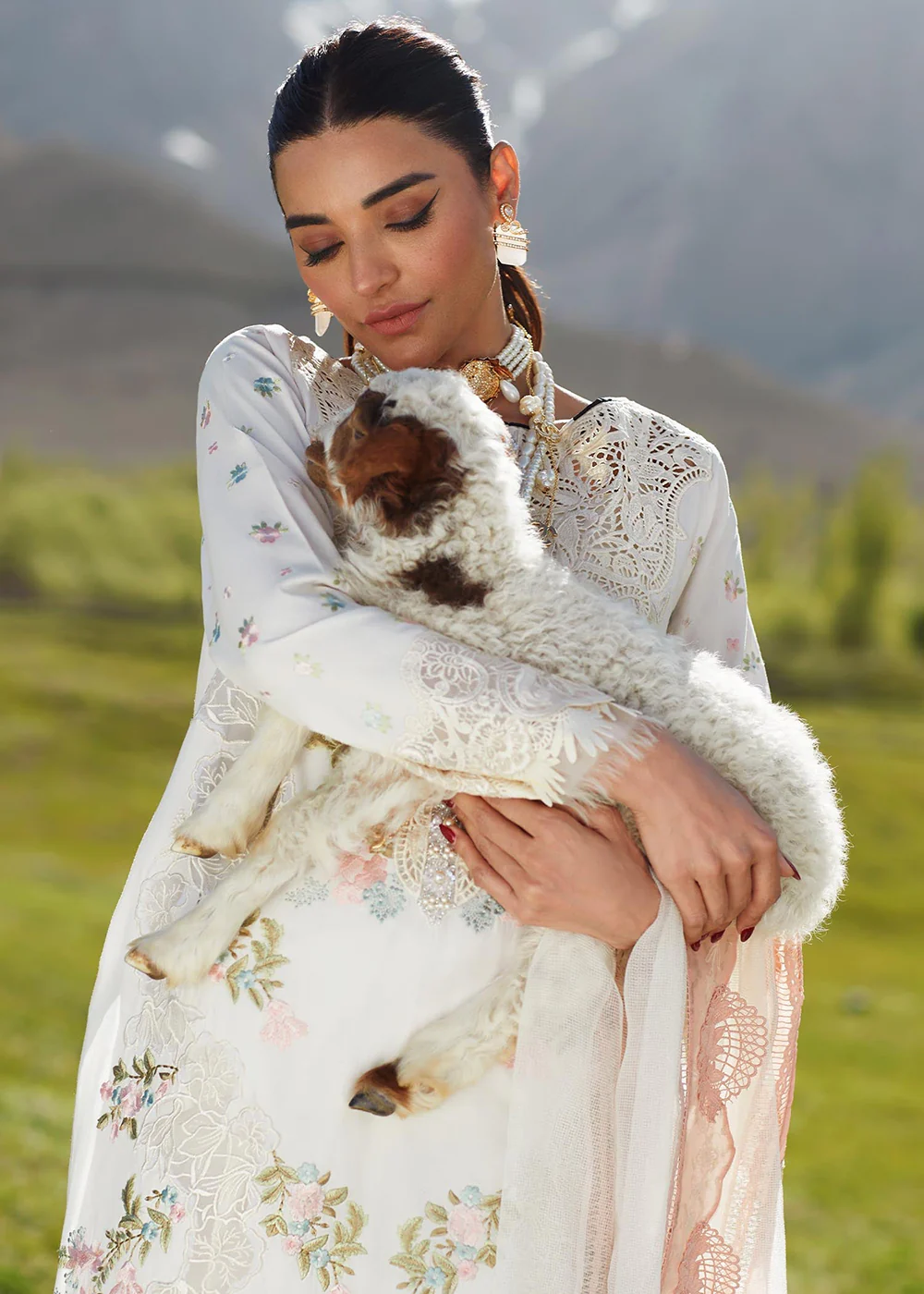 Ivory Lawn Suit - Saira Shakira X Crimson Luxury Lawn '23 - Summer in the Meadows - D1A - Image 8