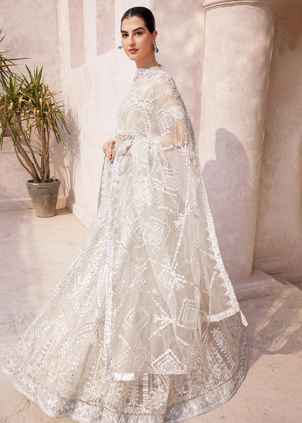 Ivory Lehenga Choli | Emaan Adeel | Mirha Wedding Edition '23 | MH-201 - Image 5