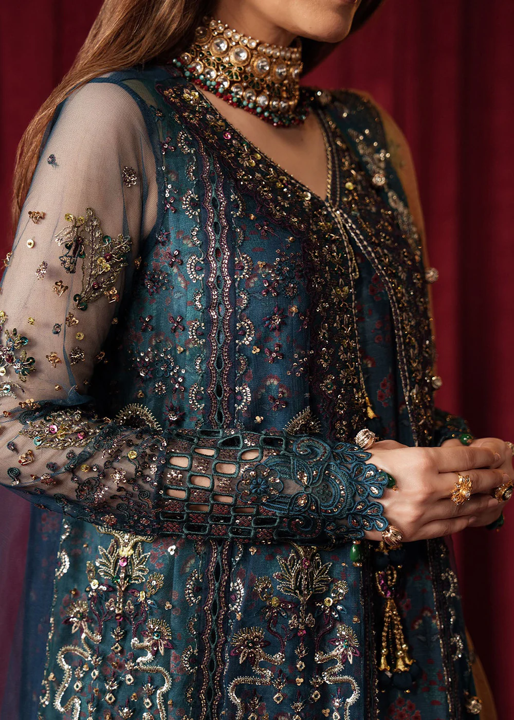 Jhoomro Luxury Formals '25 by Nureh | NL-84 Resham - Image 7