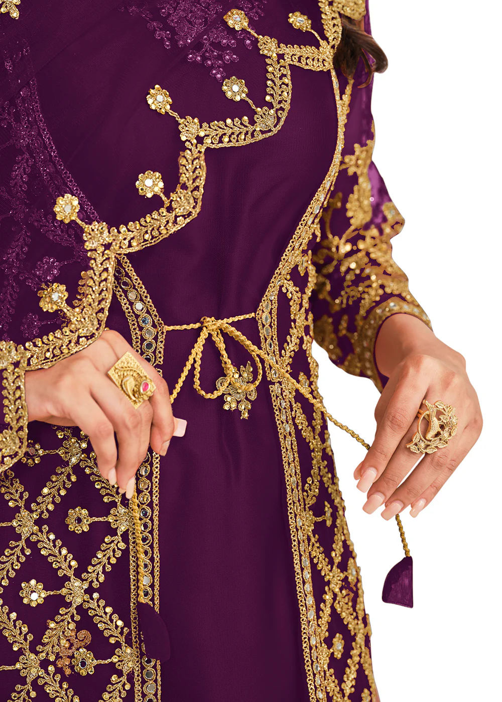 Koti Style Lovely Purple Patterned Festive Salwar Suit - Image 3