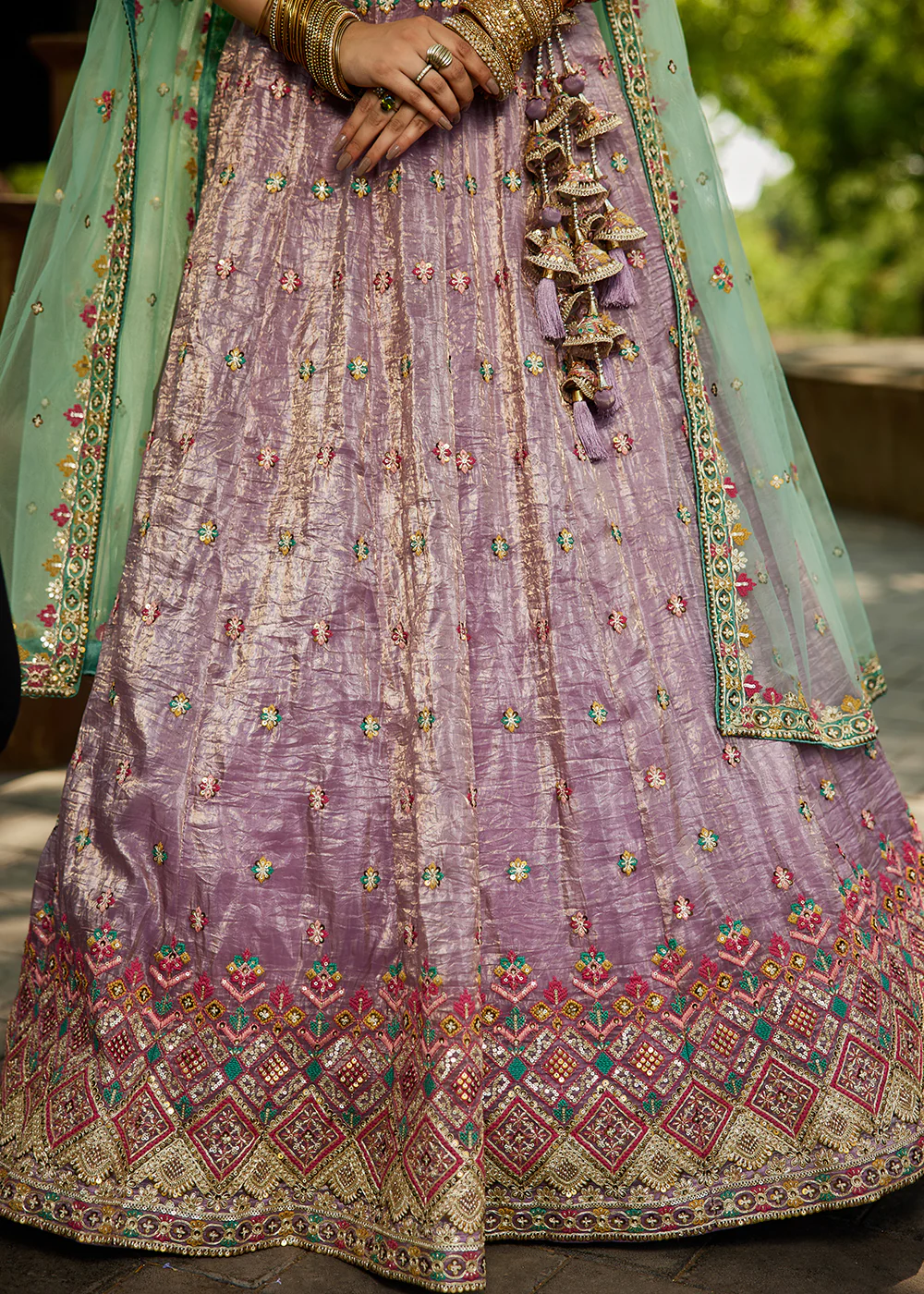 Lavender Cording Embroidery Designer Lehenga Choli - Image 7