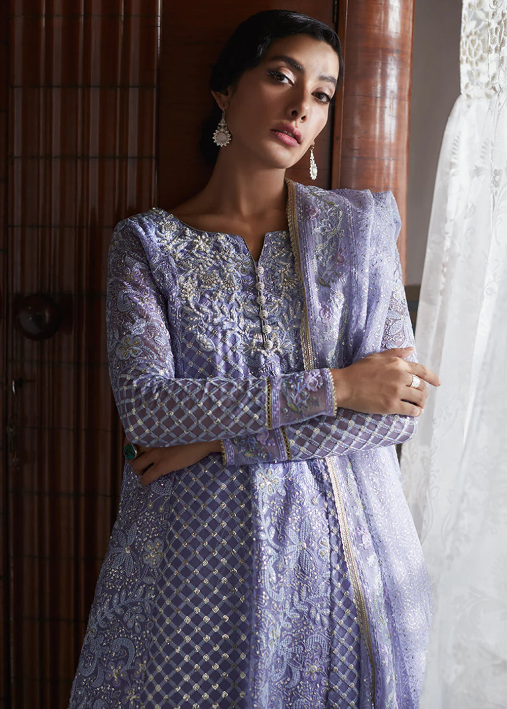 Lavender Organza Net Pakistani Suit | Mushq | Qala Kamdaani | Neha - Image 2