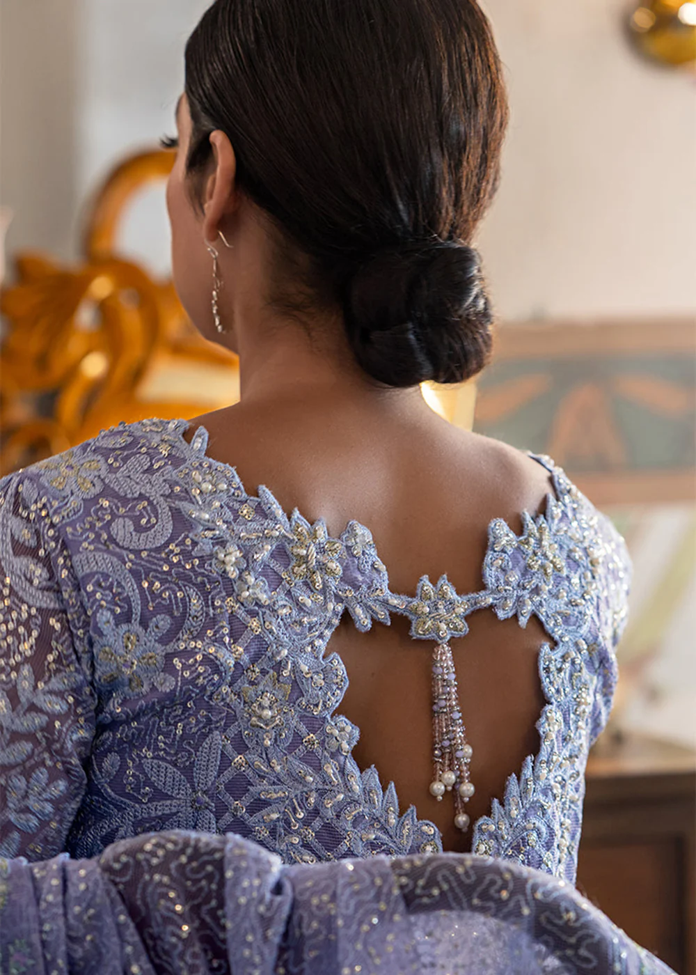 Lavender Organza Net Pakistani Suit | Mushq | Qala Kamdaani | Neha - Image 4