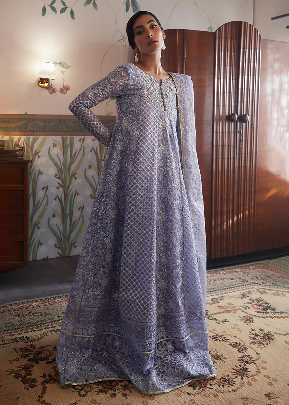 Lavender Organza Net Pakistani Suit | Mushq | Qala Kamdaani | Neha - Image 5