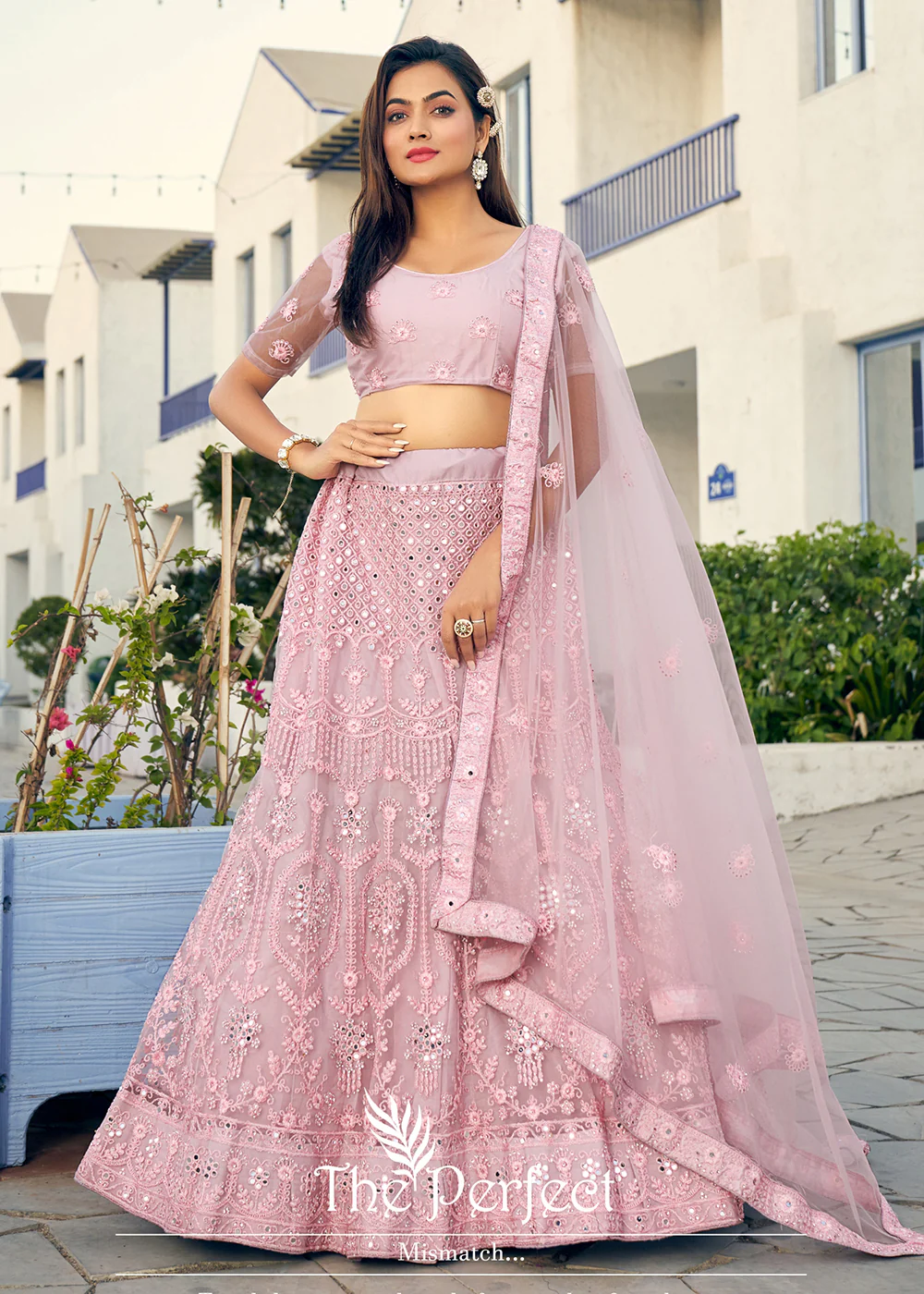 Lavender Pink Fancy Fabric Wedding Lehenga Choli