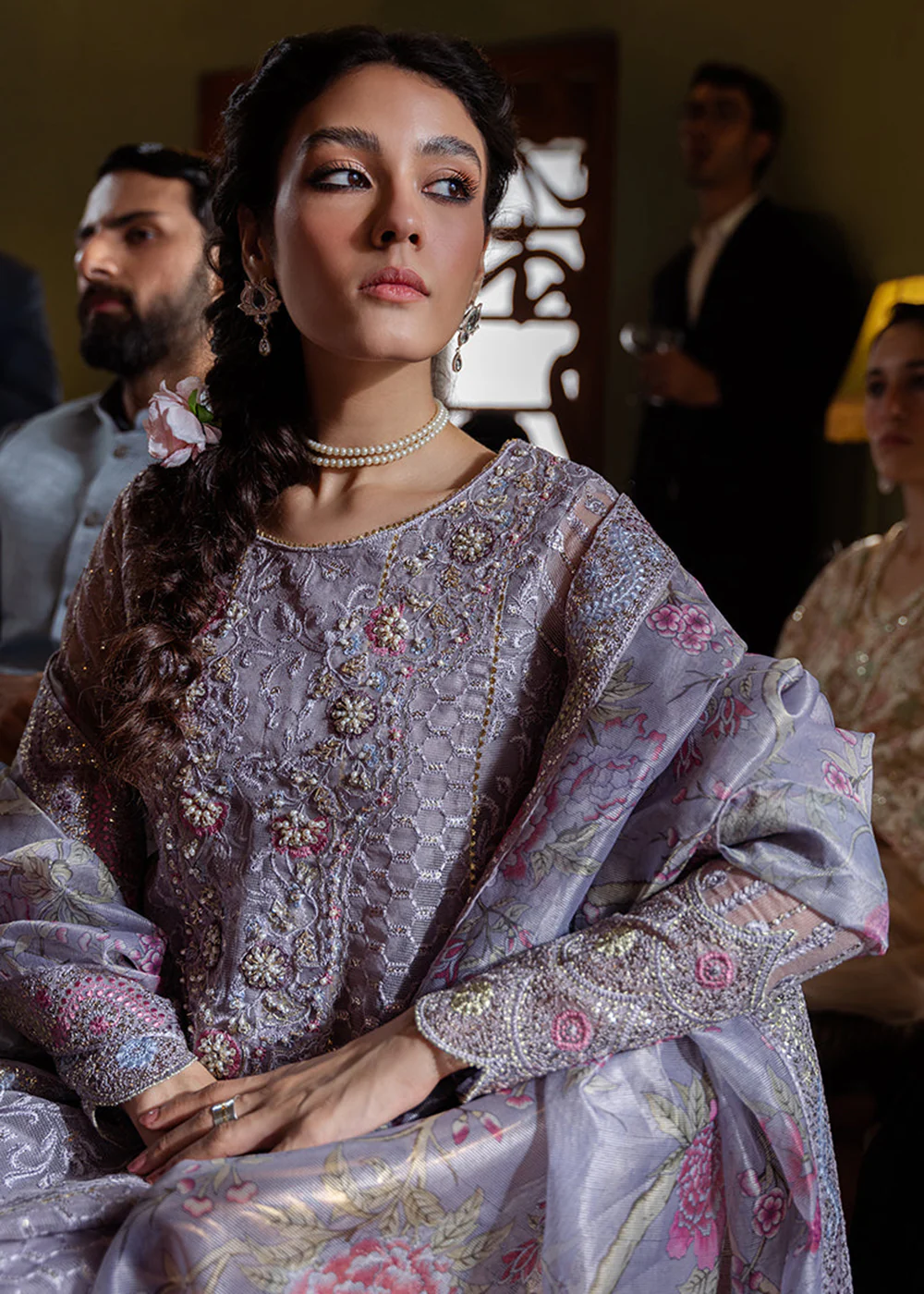 Lilac Organza Net Pakistani Suit | Mushq | Qala Kamdaani | Eira - Image 11