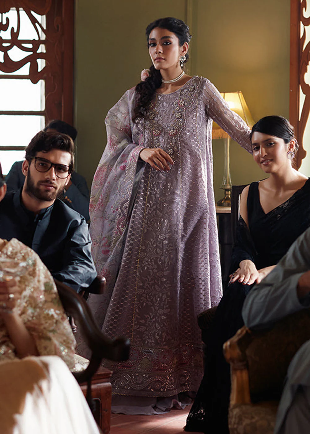 Lilac Organza Net Pakistani Suit | Mushq | Qala Kamdaani | Eira - Image 4